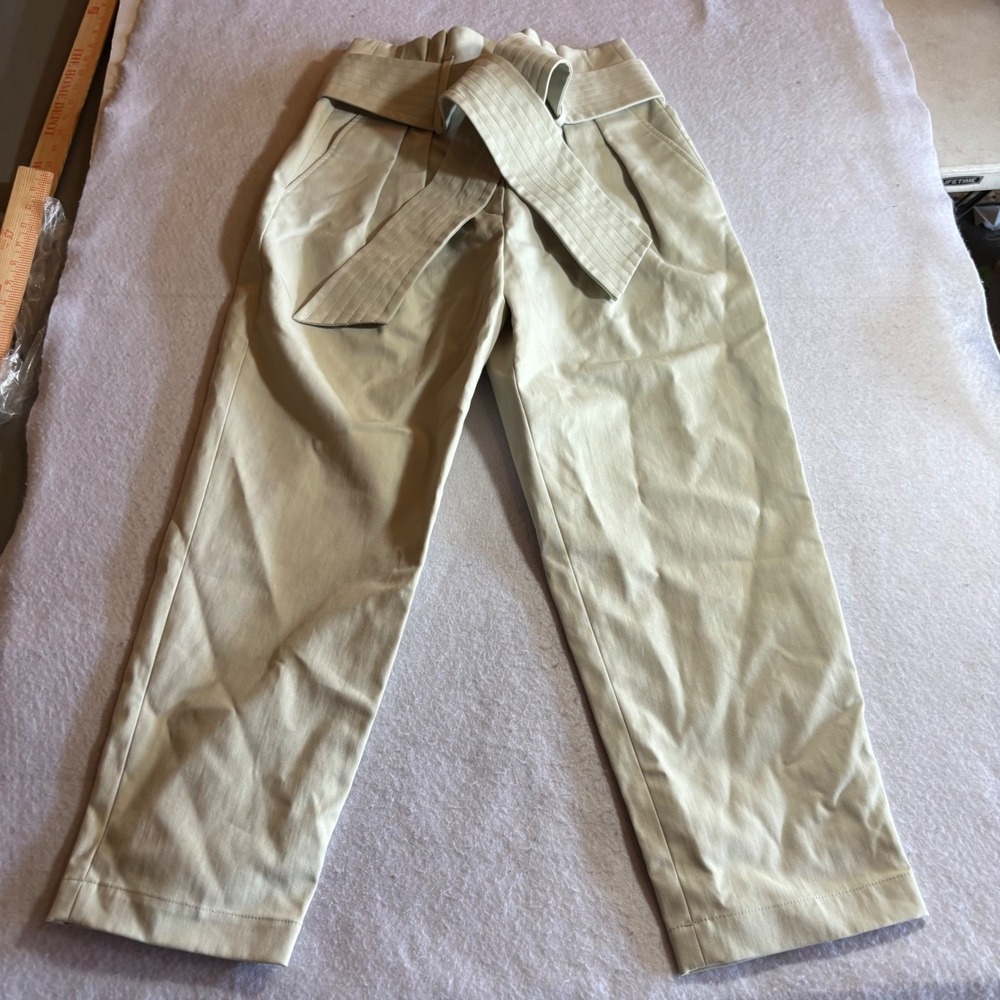 IRO Ritokie Mastic Paperbag High Waisted‎ Wide Leg Belted Pants Women FR 38 US 6